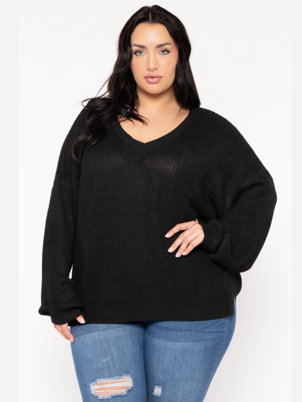 Lane Bryant Black Knit Top